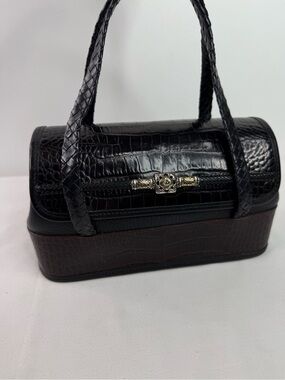 Brighton Wallis Croc Embossed Leather Satchel